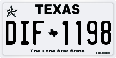 TX license plate DIF1198