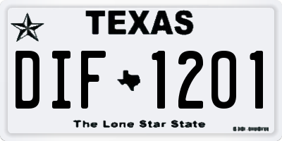 TX license plate DIF1201