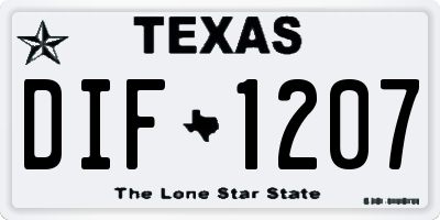TX license plate DIF1207