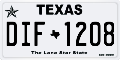 TX license plate DIF1208