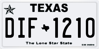 TX license plate DIF1210