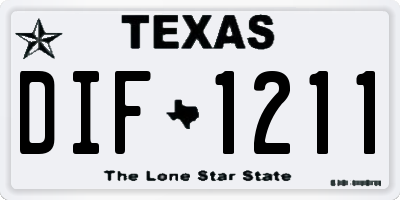 TX license plate DIF1211