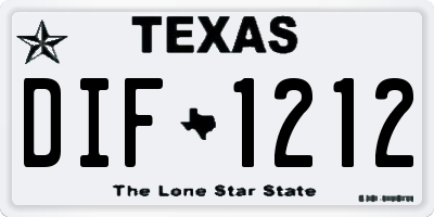 TX license plate DIF1212