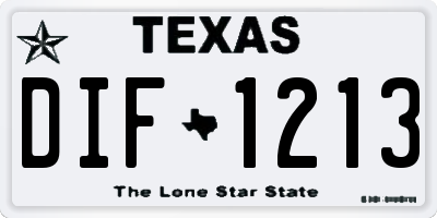 TX license plate DIF1213
