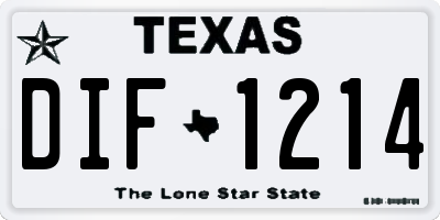 TX license plate DIF1214