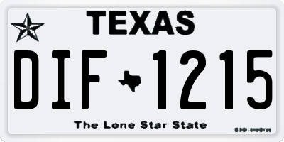 TX license plate DIF1215