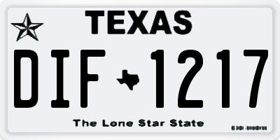 TX license plate DIF1217