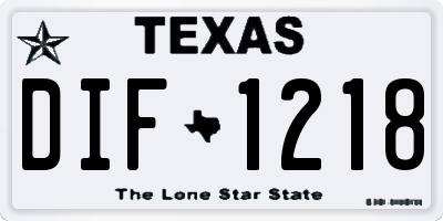 TX license plate DIF1218