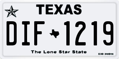 TX license plate DIF1219
