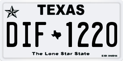 TX license plate DIF1220