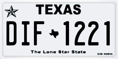 TX license plate DIF1221