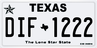 TX license plate DIF1222
