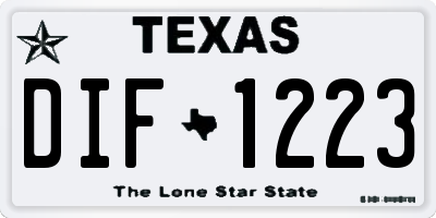 TX license plate DIF1223