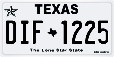 TX license plate DIF1225