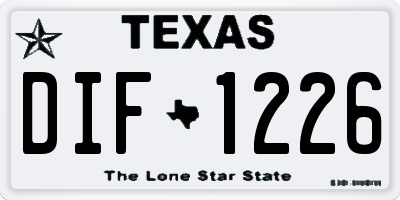 TX license plate DIF1226