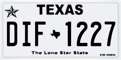 TX license plate DIF1227