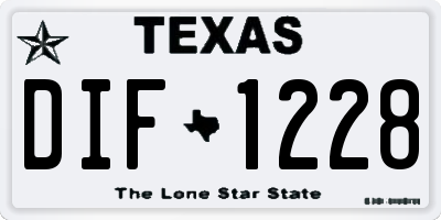 TX license plate DIF1228