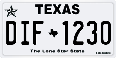 TX license plate DIF1230