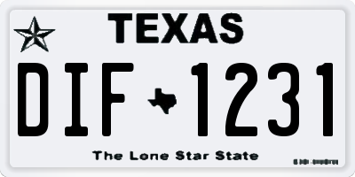 TX license plate DIF1231