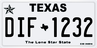TX license plate DIF1232