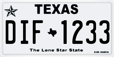 TX license plate DIF1233