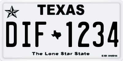 TX license plate DIF1234