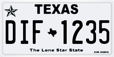 TX license plate DIF1235