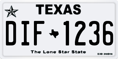 TX license plate DIF1236