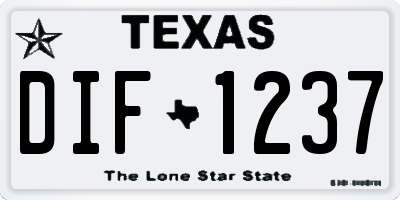TX license plate DIF1237