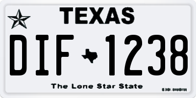 TX license plate DIF1238