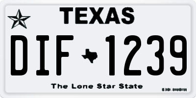 TX license plate DIF1239