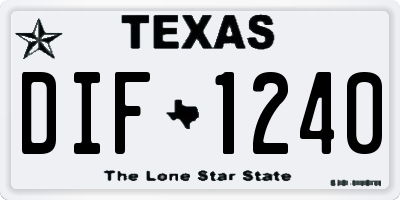 TX license plate DIF1240
