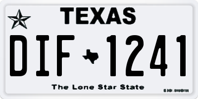 TX license plate DIF1241