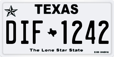 TX license plate DIF1242