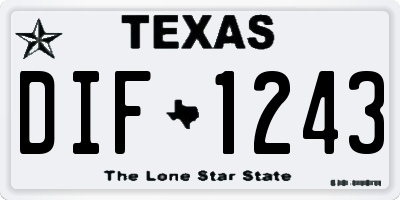 TX license plate DIF1243