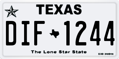 TX license plate DIF1244