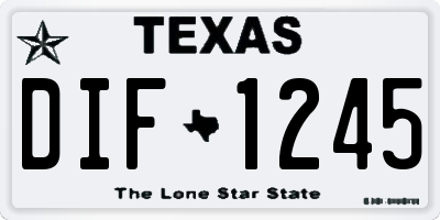 TX license plate DIF1245