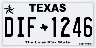 TX license plate DIF1246