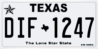TX license plate DIF1247