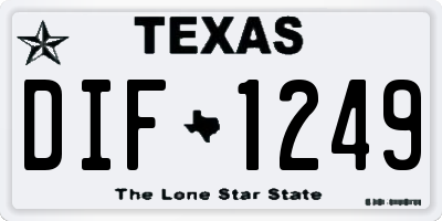 TX license plate DIF1249