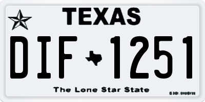 TX license plate DIF1251