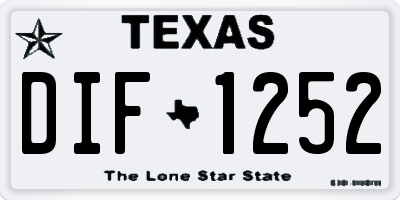 TX license plate DIF1252