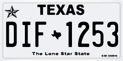 TX license plate DIF1253