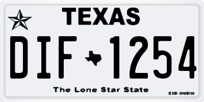 TX license plate DIF1254