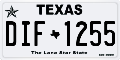 TX license plate DIF1255