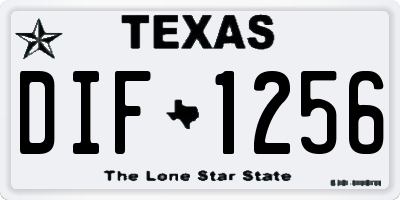 TX license plate DIF1256