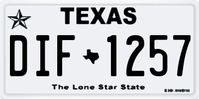 TX license plate DIF1257