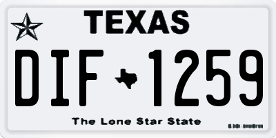 TX license plate DIF1259