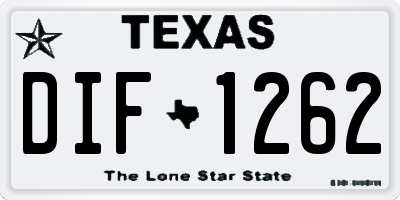 TX license plate DIF1262
