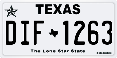 TX license plate DIF1263